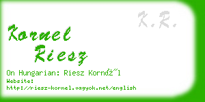 kornel riesz business card